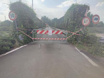 Chiusura del ponte Bailey tra gli abitati di Stuffione e Solara